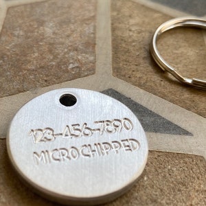 Deep Engraved Silver Round Pet ID Extremely Durable Personalized Pet Tag Size medium 25mm image 7