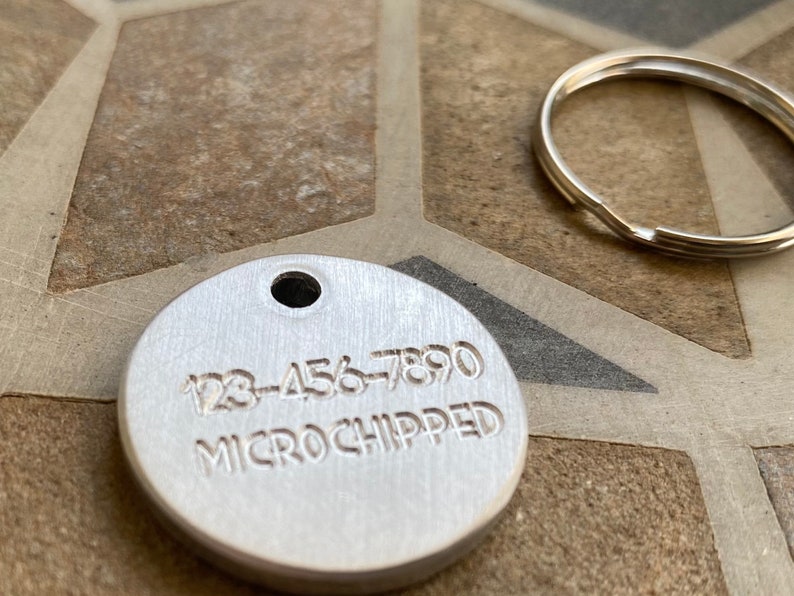 Deep Engraved Silver Round Pet ID Extremely Durable Personalized Pet Tag Size medium 25mm image 7