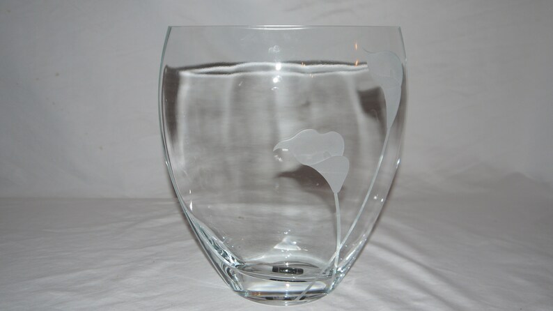 Vintage Mikasa Crystal Calla Lily Ellipse Vase Etsy