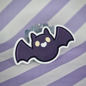 Cute Bat Vinyl Sticker – Spooky Kawaii Bat Sticker for Halloween, Gothic Stationery, Creepy Cute Decor, Planner or Laptop Sticker