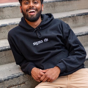 Old English Fraternity Chapter Greek Letter Hoodie Sweatshirt / Gildan Hoodie Sweatshirt / Big Little Family Letter Hoodie Sweatshirts