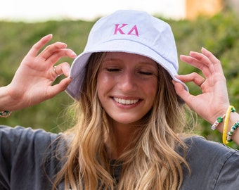 Basic Sorority Greek Letter Bucket Hat / Greek Sorority Bucket Hat / Big Little Family Bucket Hat / Bid Day Bag Gift / College Gift