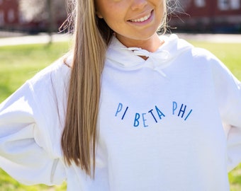 Big Breaker (Shades of Blue) Sorority Greek Letter Hoodie Sweatshirt / Gildan Hoodie Sweatshirt / Big Little Family Letter Hoodie Sweatshirt