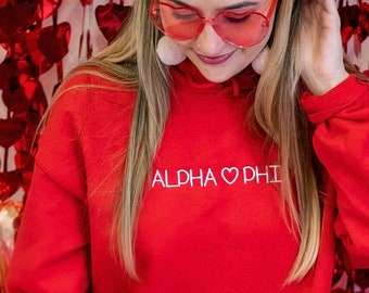 Hugs And Kisses Sorority Chapter Greek Letter Hoodie Sweatshirt / Gildan Hoodie Sweatshirt / Big Little Family Letter Hoodie Sweatshirts