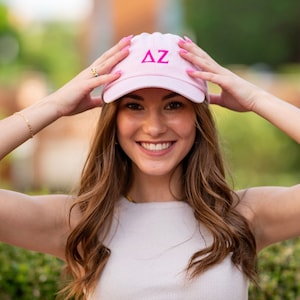 Basic Embroidered Sorority Hat / Greek Letter Dad Hat / Big Little Basket Family Gift / Bid Day Bag Gift / Customizable Sorority Hat