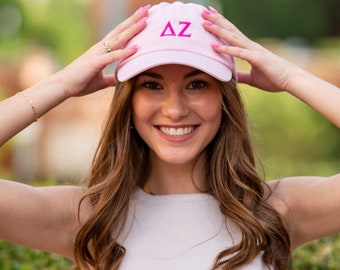 Basic Embroidered Sorority Hat / Greek Letter Dad Hat / Big Little Basket Family Gift / Bid Day Bag Gift / Customizable Sorority Hat