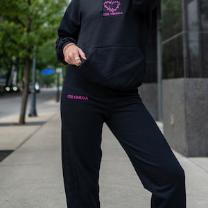 Timelessly True & Twin Flame Sorority Chapter Embroidered Greek Letter Matching Sweat Pants / Gildan Matching Big Little Fam Sweat Pants