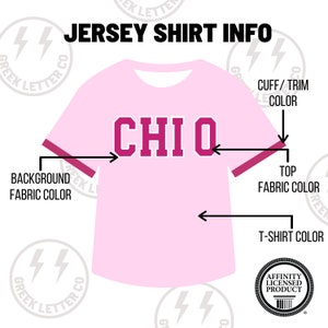 Old School Sorority Greek Chapter Double Stitched Jersey T-Shirt / Jersey Stitched Bid Day Crew Neck T-Shirt / Greek Letter Sorority Shirt image 3