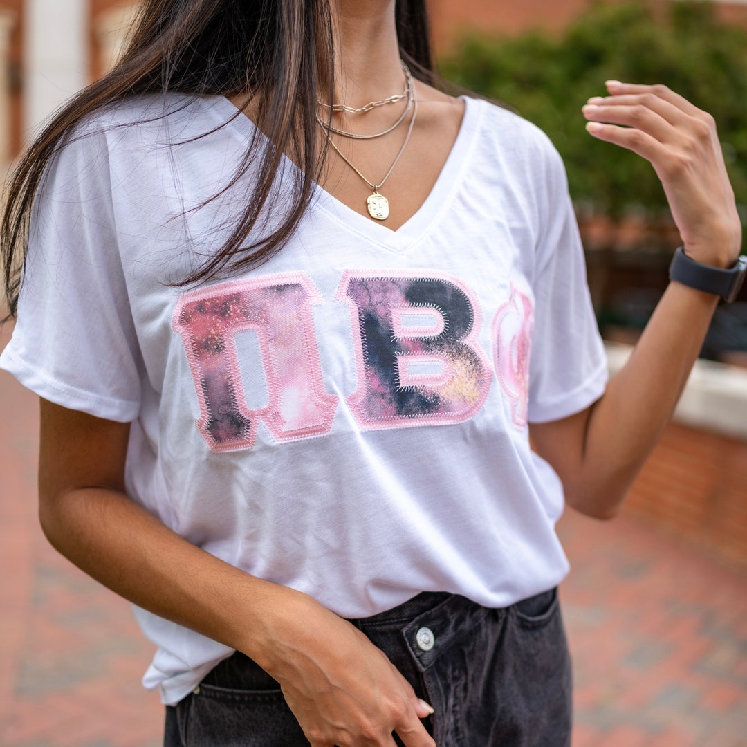 Pink & Black Smokey Marble Sorority Letter T Shirt / Bella - Etsy