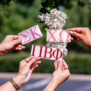 Basic Greek Letter Sorority Fraternity Vinyl Sticker / Sorority Big Little Family Gift / College Sorority Gift / Unique Trendy Gift Under 10