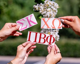 Basic Greek Letter Sorority Fraternity Vinyl Sticker / Sorority Big Little Family Gift / College Sorority Gift / Unique Trendy Gift Under 10