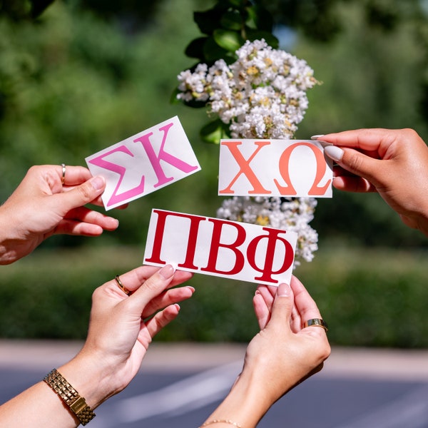 Basic Greek Letter Sorority Fraternity Vinyl Sticker / Sorority Big Little Family Gift / College Sorority Gift / Unique Trendy Gift Under 10