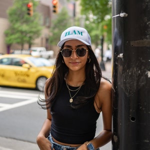 ZLAM Zeta Tau Alpha Greek Letter Sorority Embroidered Sorority Trucker Hat / Sorority Trucker Hat / Bid Day Bag Gift / Sorority Trucker Hat