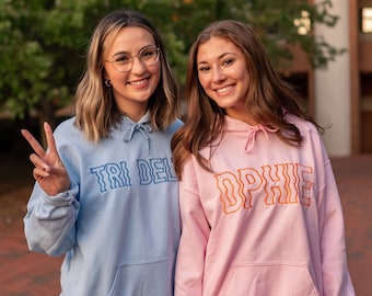 Groovy Wavy Sorority Chapter Greek Letter Hoodie Sweatshirt / Gildan Hoodie Sweatshirt / Big Little Family Letter Hoodie Sweatshirts