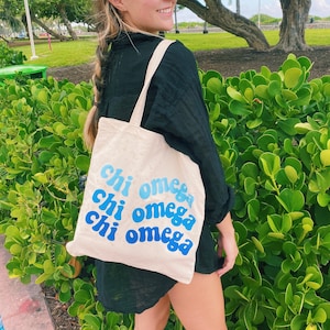 Personalized Beach Bum Sorority Chapter Tote Bag / Sorority Bid Day Bag Gift / Big Little Family Gift / Customizable Greek Life Tote Bag