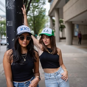 Basic Greek Letter Sorority Embroidered Sorority Foam Trucker Hat / Sorority Trucker Hat / Bid Day Bag Gift / Customizable Greek Trucker Hat