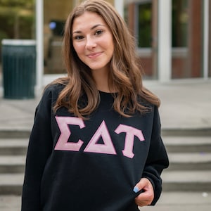 Basic Minimalistic Sorority Chapter Greek Letter Sweatshirt / Gildan Crew Neck Sweatshirt / Big Little Basket Family Letter Sweatshirts