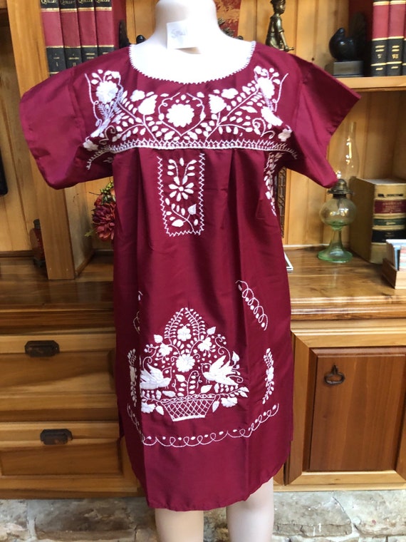 maroon mexican dress