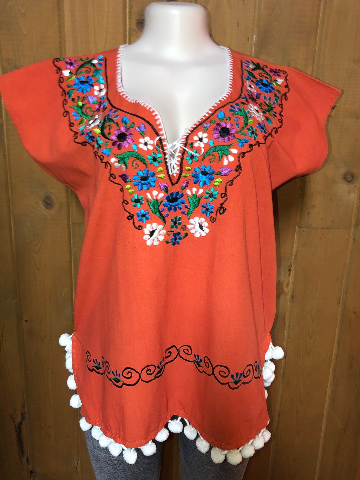 burnt orange mexican shirt