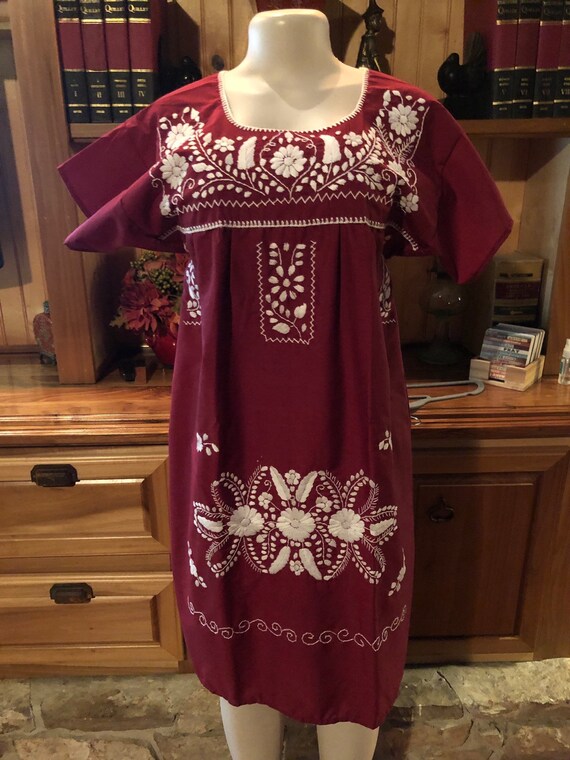 maroon mexican dress