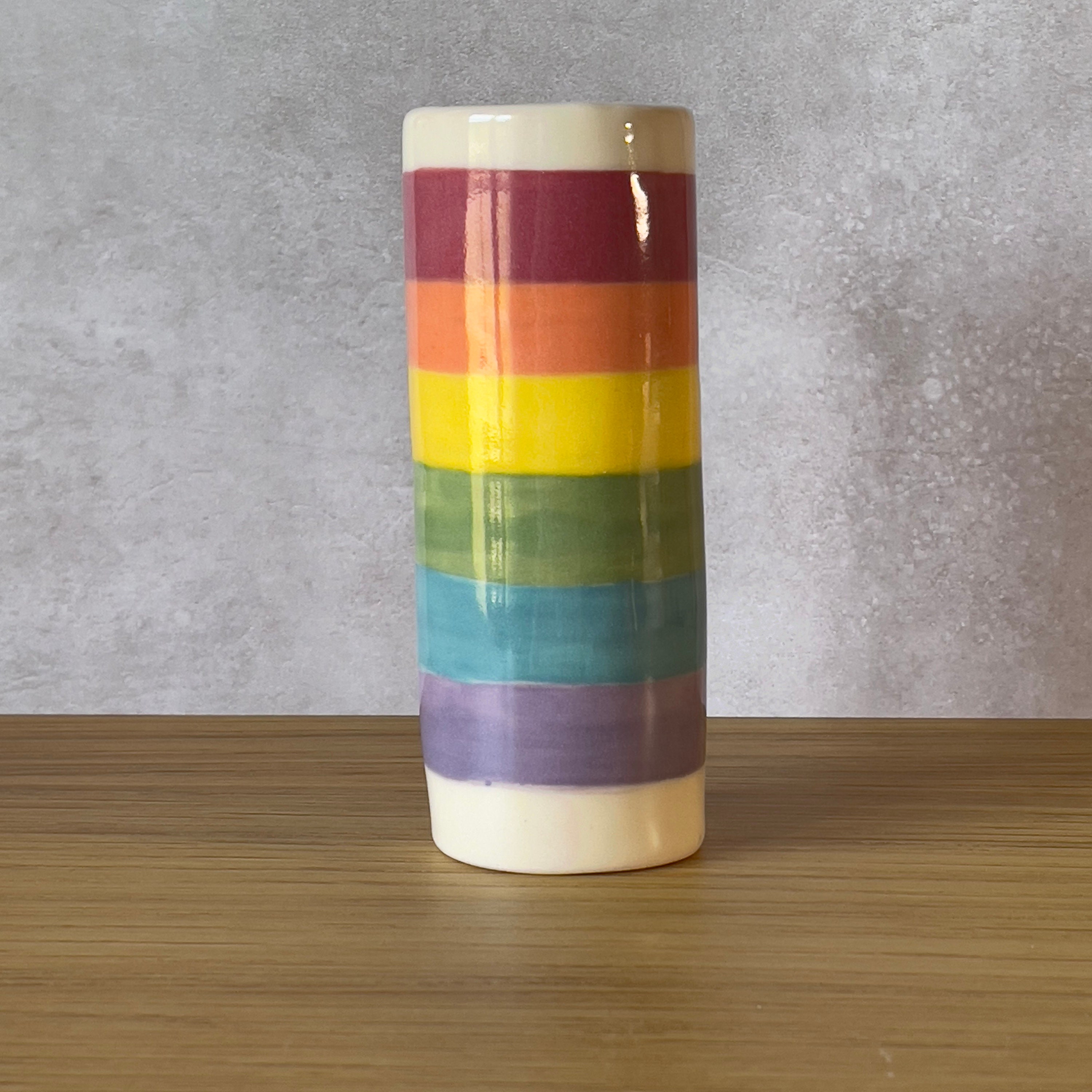 Horizontal Rainbow Stripe Vase Etsy