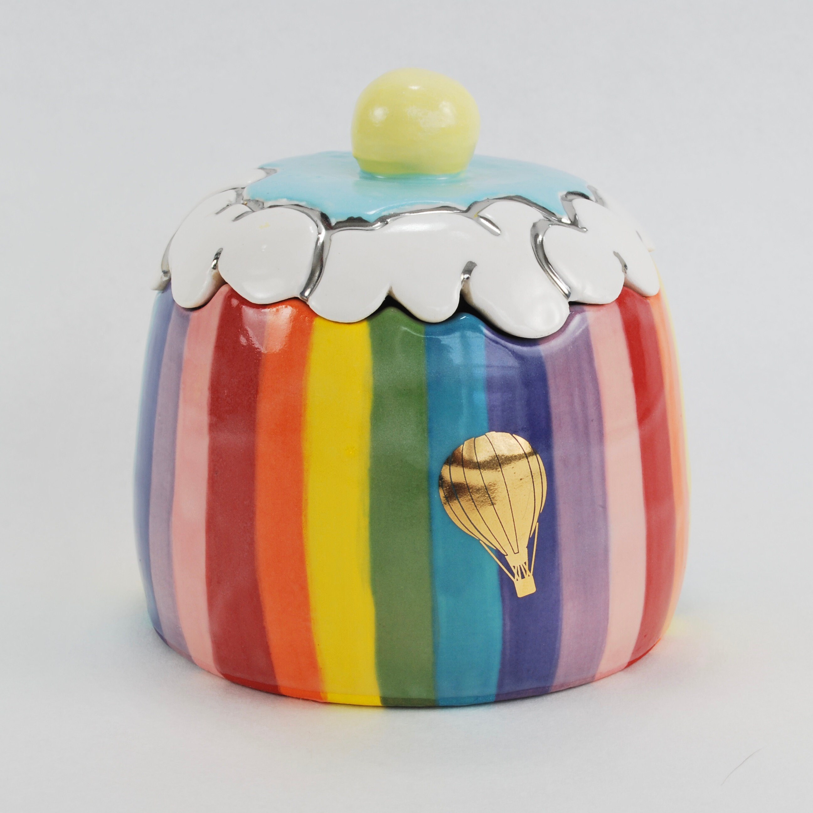 Handmade Colorful Rainbow Striped Ceramic Pottery Jar with Etsy