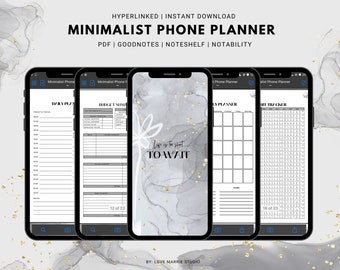 Minimalist Phone Planner, Iphone Planner, Goodnotes, Undated Planner, Android Digital Planner, Notability, Digital Planner, Simple Planner