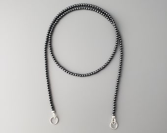 Hematite Carabiner Necklace 2mm