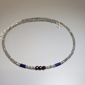 Delicate Labradorite Garnet Lapis Choker