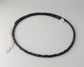 Delicate Black Spinel Necklace 3mm