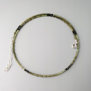 Dainty Green Tourmaline  Necklace Layering Shaded