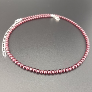 Garnet Choker Short Necklace 4mm