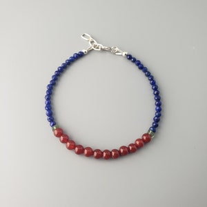 Carnelian Lapis Bracelet with Green Tourmaline