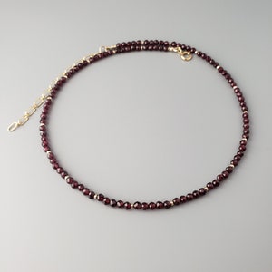 Garnet Necklace Gold Filled