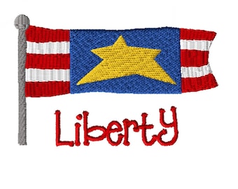 Liberty Machine Embroidery Pattern, ITH, Patriotic Pattern, Four Sizes, Instant Download