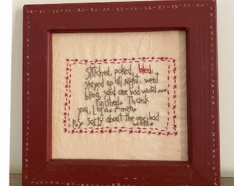 Stitched, Poked, Bled Primitive Embroidery Pattern - Basket Case x Needlework Therapy - Instant Download