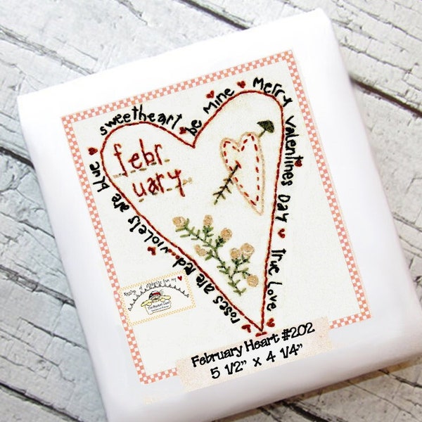 February Heart of the Month Hand Embroidery by Basket Case x Needlework Therapy, Hand Embroidery, February Gift