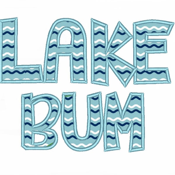Lake Bum Machine Embroidery Pattern, ITH Embroidery and Applique, Lake Life, Summer Design