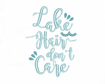 Lake Hair Machine Embroidery Pattern, Lake Design