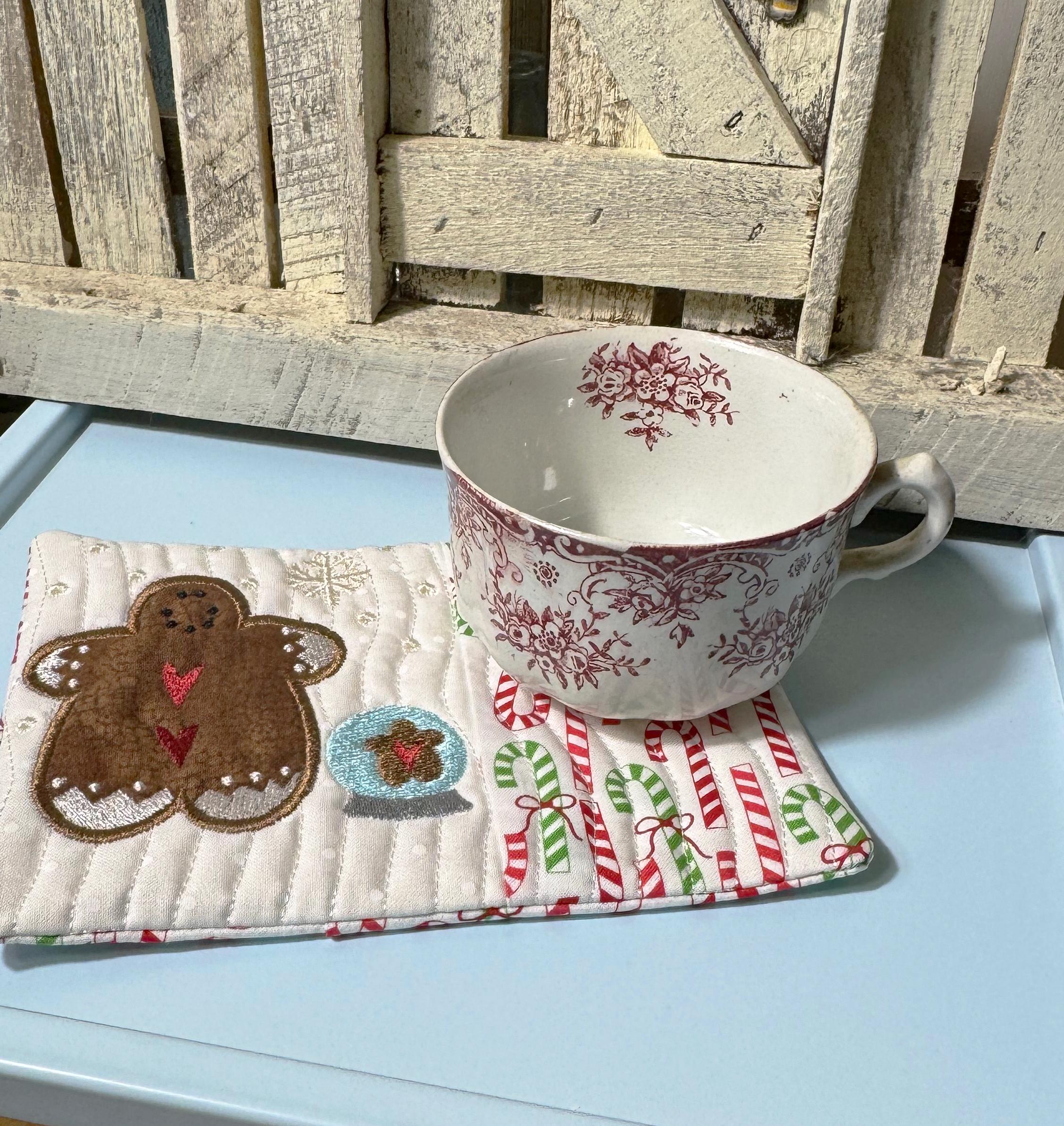 Primitive Mug Rug Bundle: All 12 Months, ITH Machine Embroidery (5x7 ...