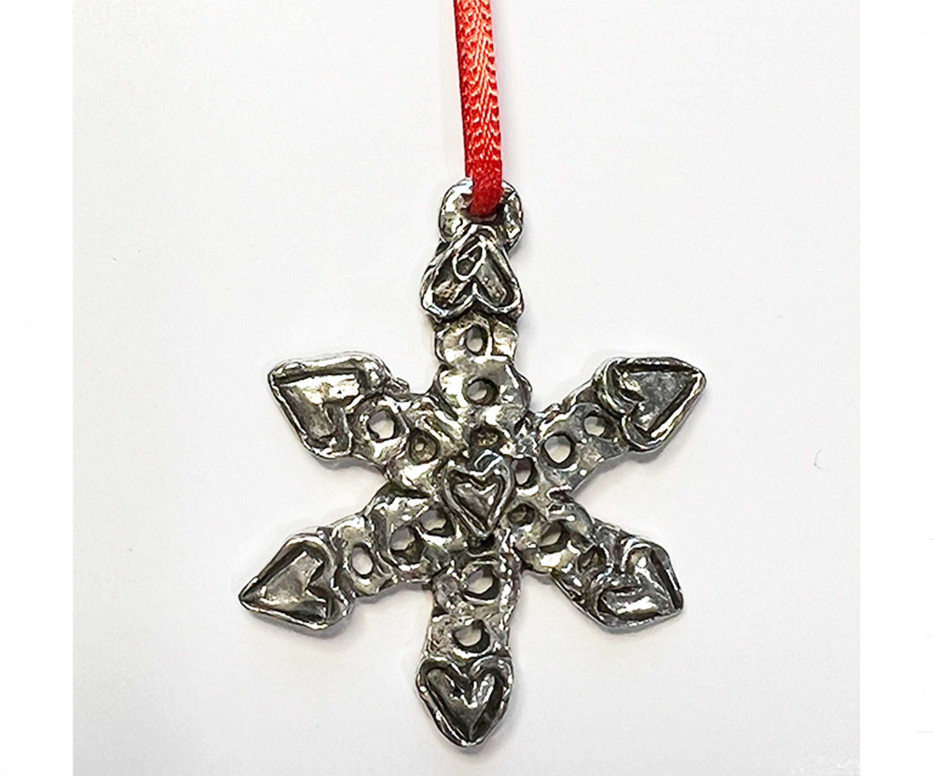 Pewter Snowflake Ornament Etsy