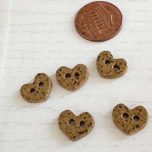 Vintage Handmade DeCuyper Stoneware Heart Buttons