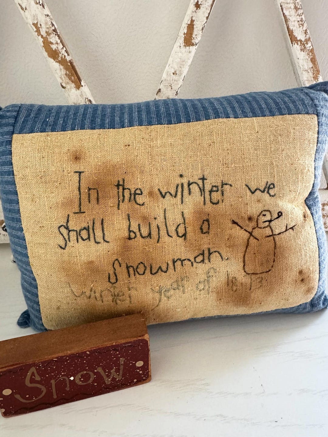 Build a Snowman Hand Embroidered Finished Pillow - Etsy