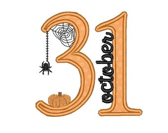 October 31st Machine Embroidery and Applique Design (Instant Download)