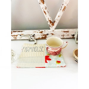 Farmhouse #2 Mug Rug ITH Machine Embroidery Pattern- Instant Download - Basket Case Pattern