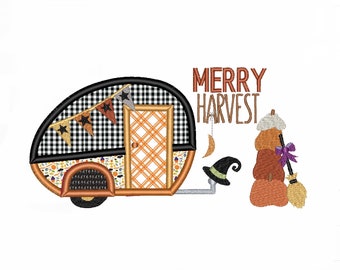 October Camper Machine Embroidery and Applique Pattern (Digital Download)