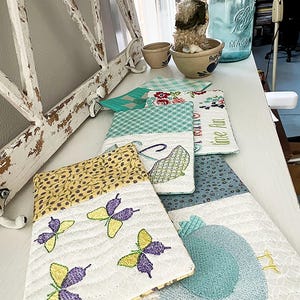 Spring Mug Rugs Machine Embroidery Designs: ITH 5x7 (Digital Download) image 2