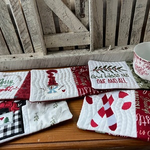 Christmas ITH Mug Rug Pattern Bundle, ITH Machine Embroidery and Applique, Two Sizes Included