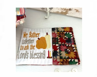 Thanksgiving Mug Rug: November Embroidery Pattern (ITH 5x7 & 6x10)