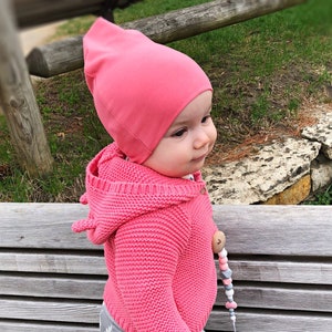 U CHOOSE COLOR / Coral Pink Beanie Hat / Baby Girl Beanie / Toddler Girl Hat / Preemie Hat / Newborn Girl Beanie / Unisex Kids Beanie